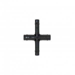 16mm Cross - Barbed Four Way Cross | Barbed Cross Connector | Top Yield Hydroponics 