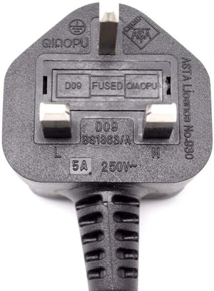 5m Fused 3 pin UK Plug - Top Yield Hydroponics